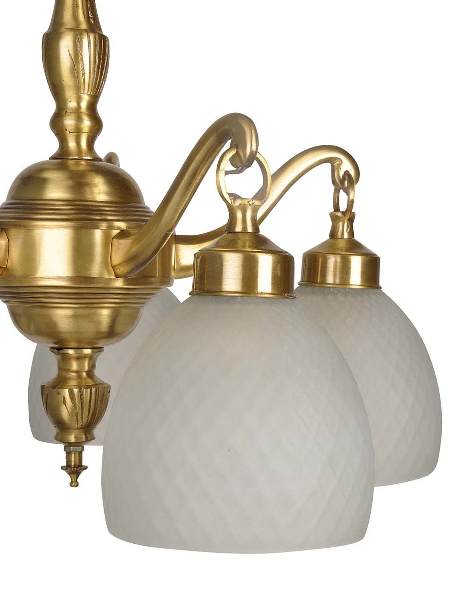 Fos Lighting 'Classic Frosted' Golden & Transparent Brass Downward Chanelier - Set of 1