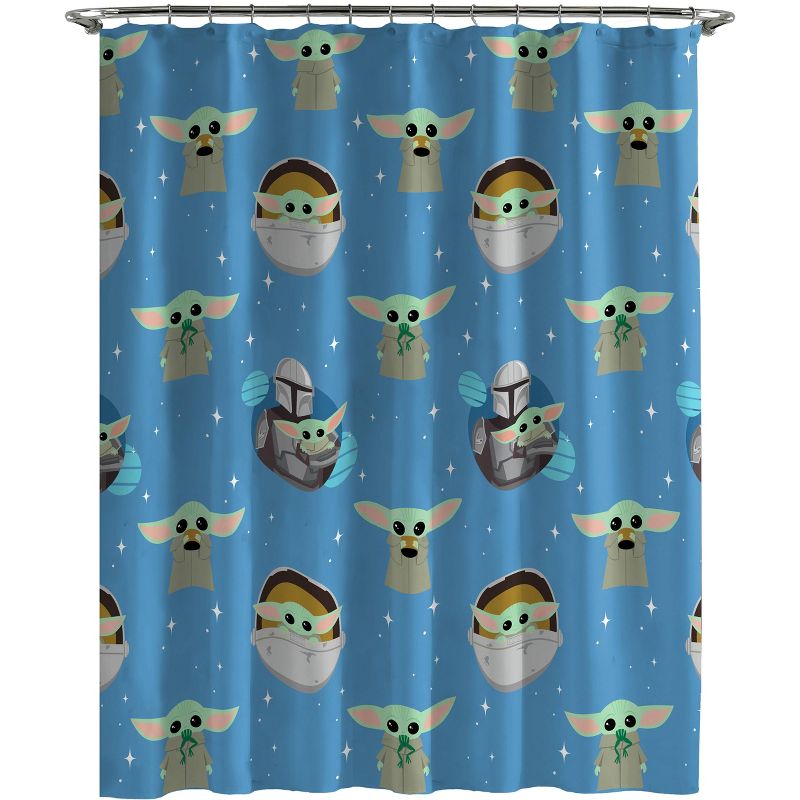 Star Wars: The Mandalorian Shower Curtain and Bath Rug Bundle