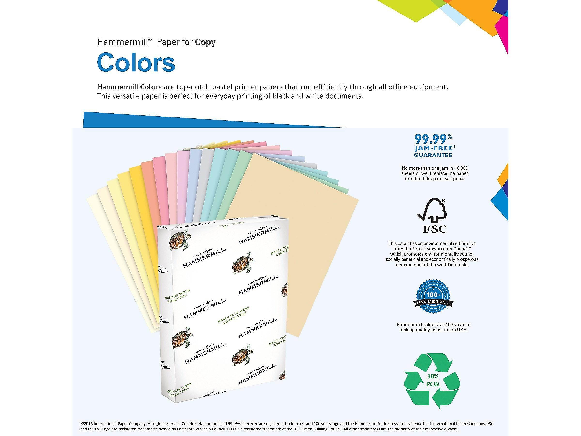 Hammermill Colors Multipurpose Paper 20 lbs 8.5" x 14" Orchid 640197