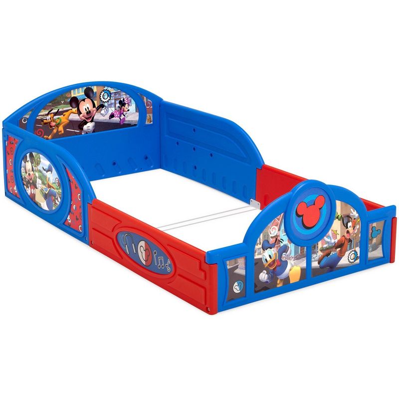 Disney Mickey Mouse Plastic Sleep and Play Toddler Bed with Attached Guardrails - Delta Children