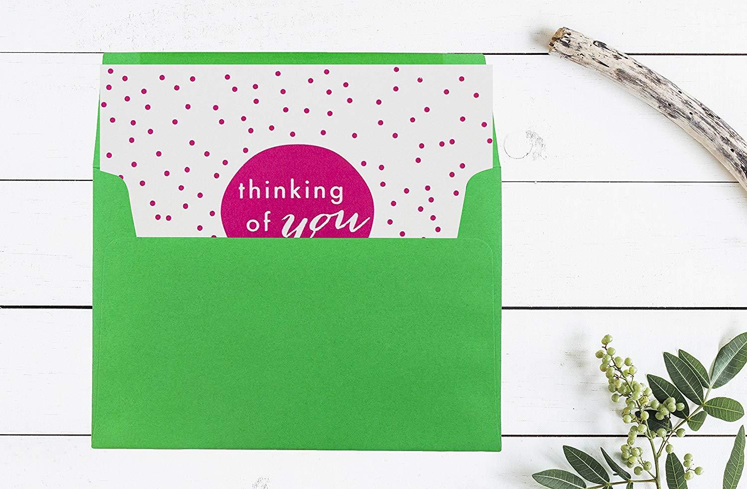 JAM PAPER A7 Colored Invitation Envelopes - 5 1/4 x 7 1/4 - Green Recycled - Bulk 250/Box