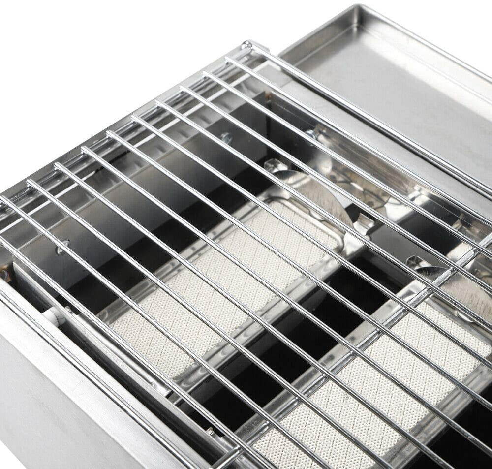 LOYALHEARTDY 3 Burner Stainless Steel Silver Gas Outdoor Grill, Non-stick Pan with Steel Lid