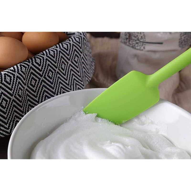 Cookduo Mix & Measure Spatula - Lime Silicone Spatula with Adjustable Measuring Spoon FDA