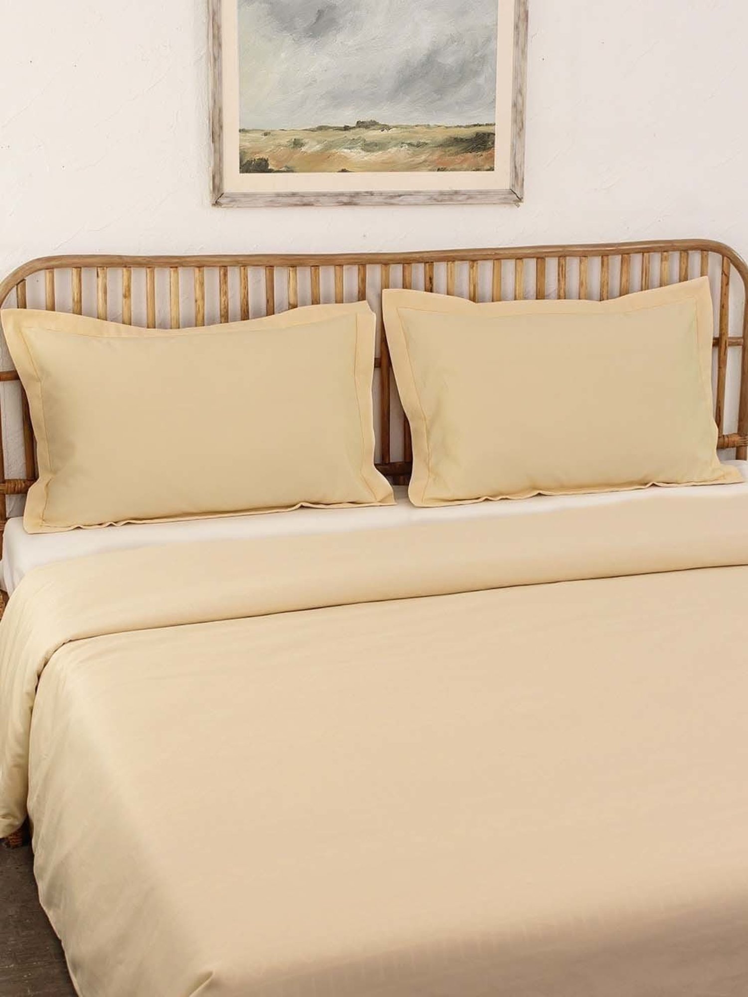 House This Ginger Beige Cotton 600 TC Double Duvet Cover