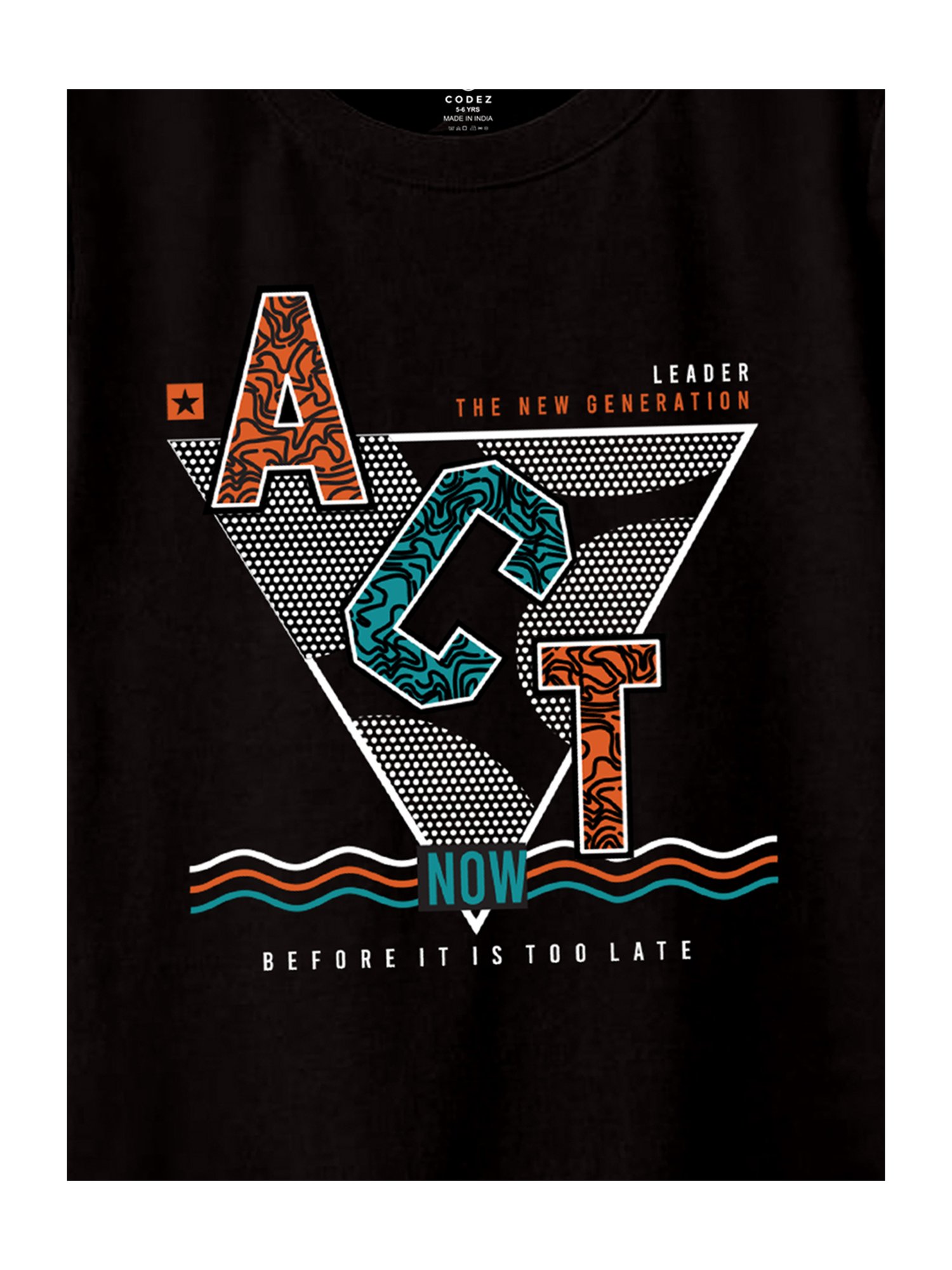 Codez Kids Navy & Black Printed T-Shirt (Pack Of 2)