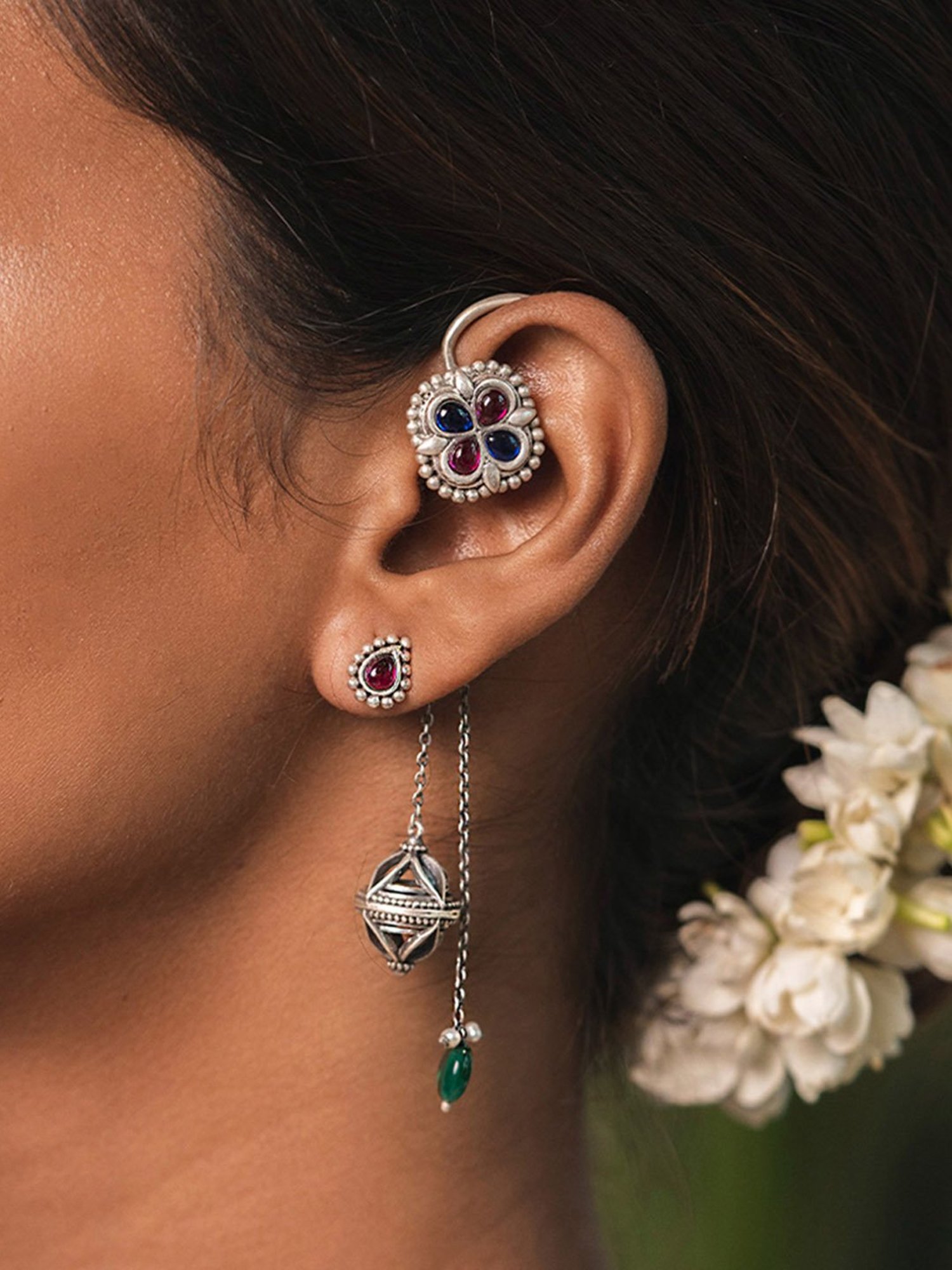 Shaya 92.5 Sterling Silver Feeling Soni Earrings for Women