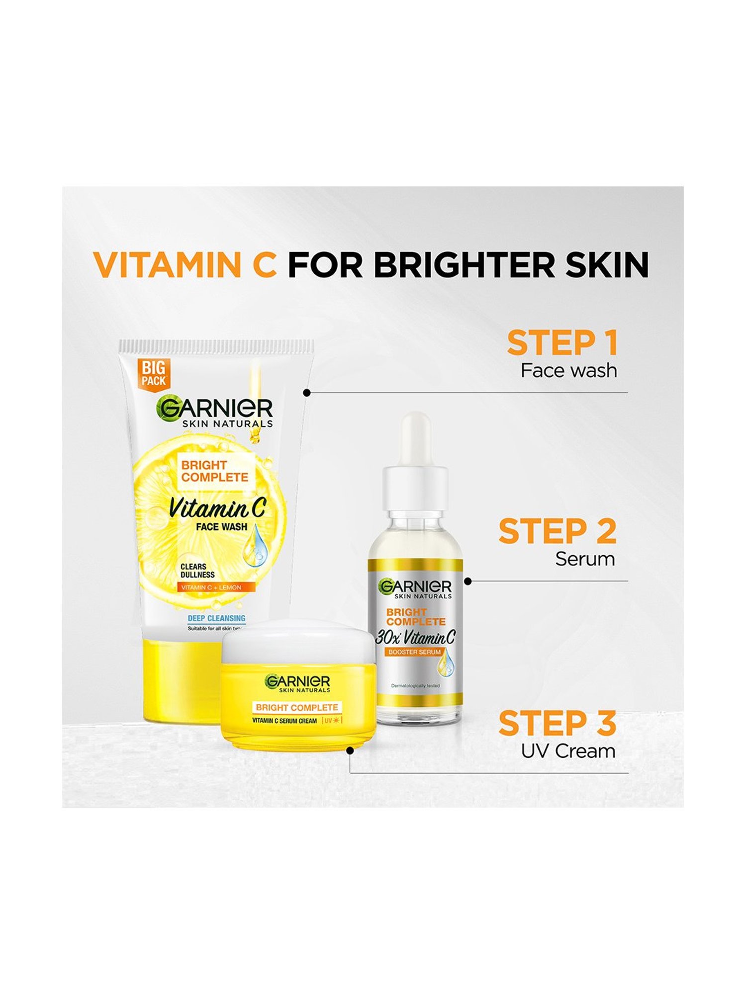 Garnier Bright Complete Vitamin C Serum Cream UV - 45 gm
