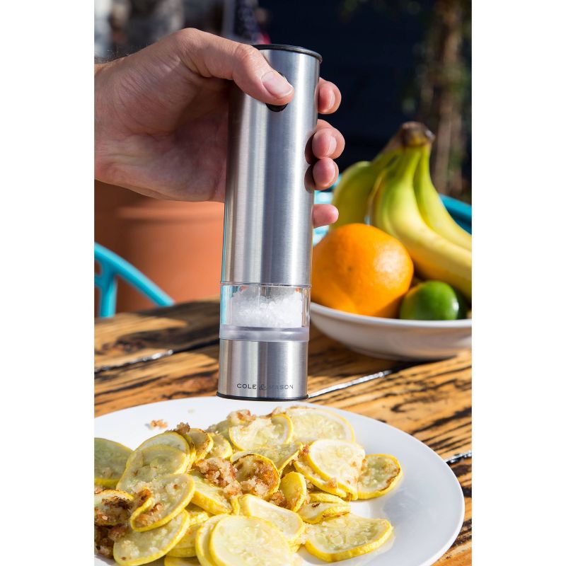 Cole & Mason 8" Stainless Steel Electronic Salt and Pepper Mill Gift Set