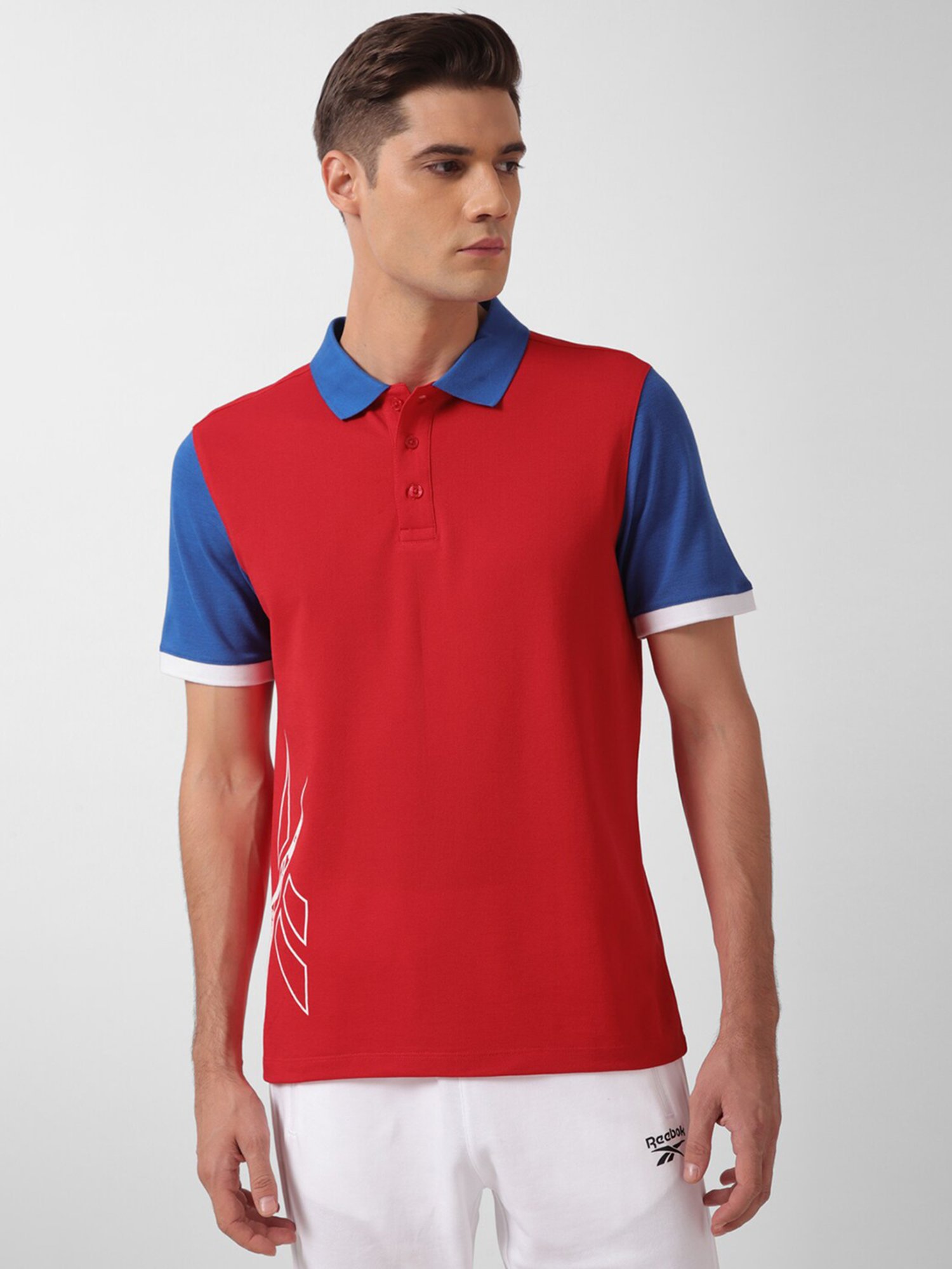 Reebok Red Regular Fit Sports Polo T-Shirt
