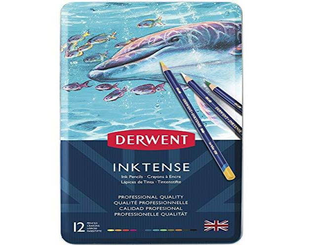 Derwent Colored Pencils, Drawing, Watercolor, Art, Inktense Ink Pencils, 12-Pack (0700928)
