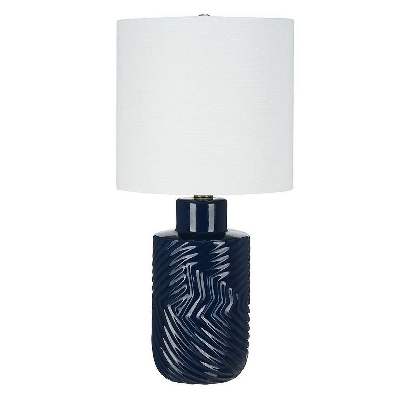 20" Textured Ceramic Table Lamp (Includes LED Light Bulb) Blue - Cresswell Lighting