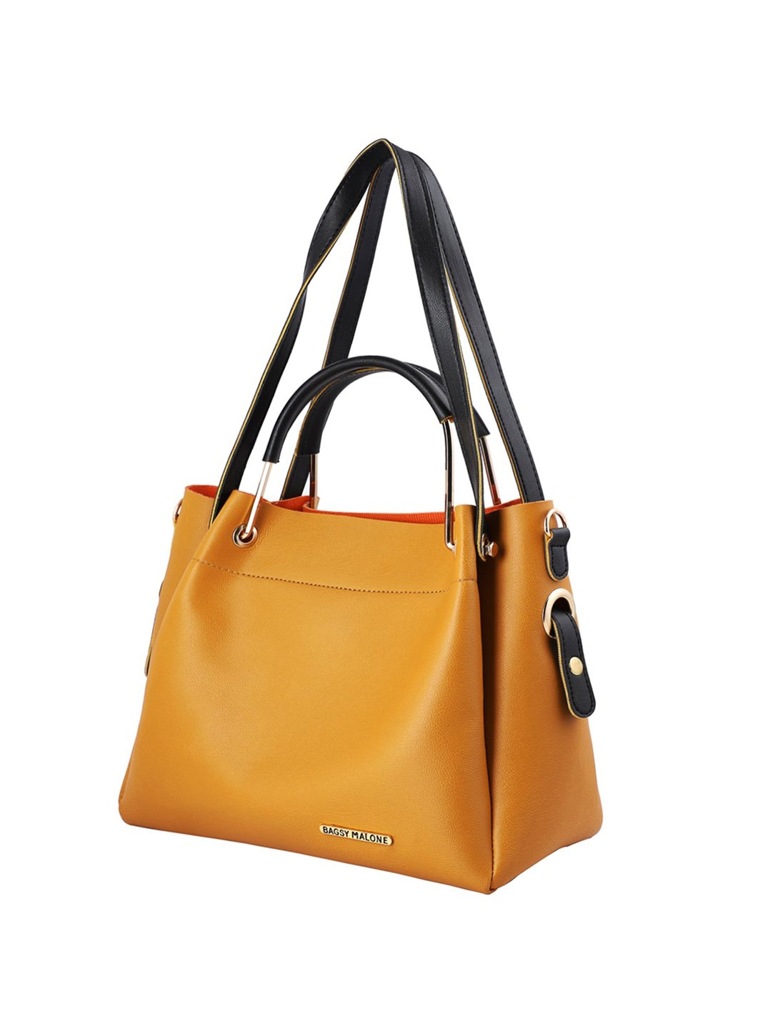 Bagsy Malone Ochre Yellow Shoulder Handbag with Sling Handbag
