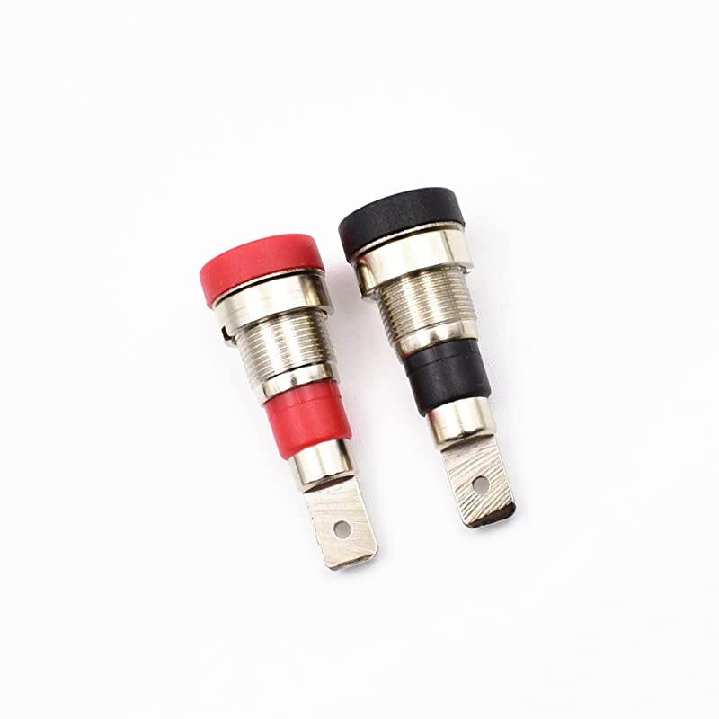 Black and Red 4mm Banana Jack Socket Female Adapter Panel Mount Binding Post for 4mm Banana Plug Connectors