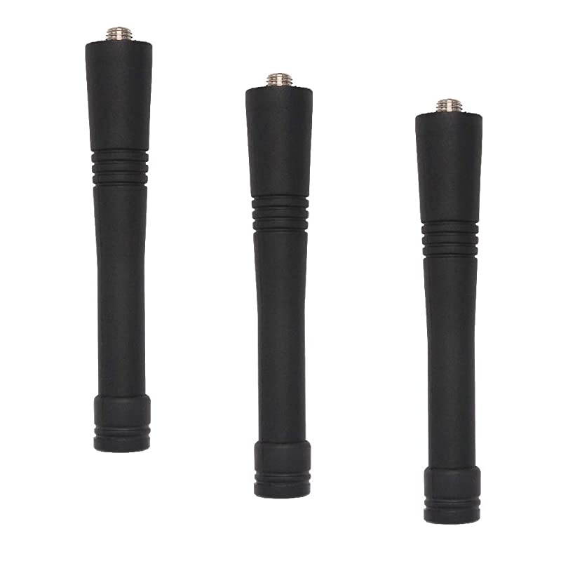 VHF Stubby Antenna Compatible for Motorola CP200D CP200 P110 P1225 PR400 HT750 HT1250 HT1550 EX560 PRO5150 PRO7150 GP3688 GP340 146174 MHz 3 Pack