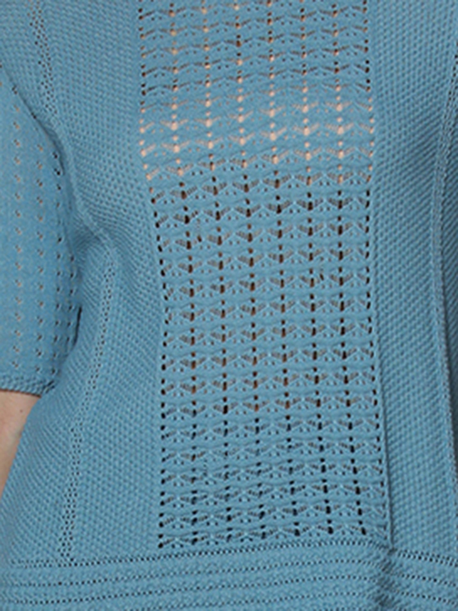 High Star Blue Cotton Self Design Top With Shorts