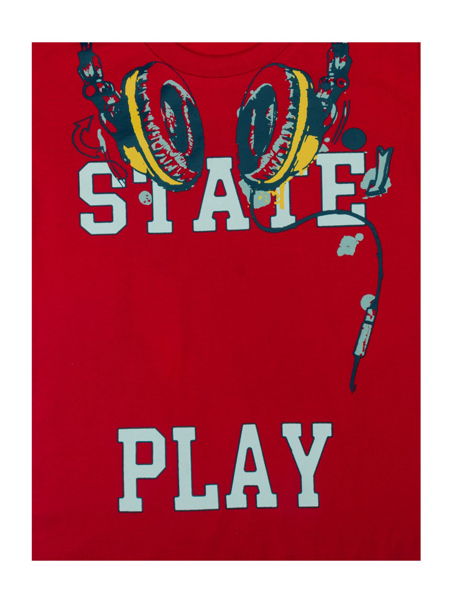 Todd N Teen Kids Printed Red & Grey T-Shirt with Joggers