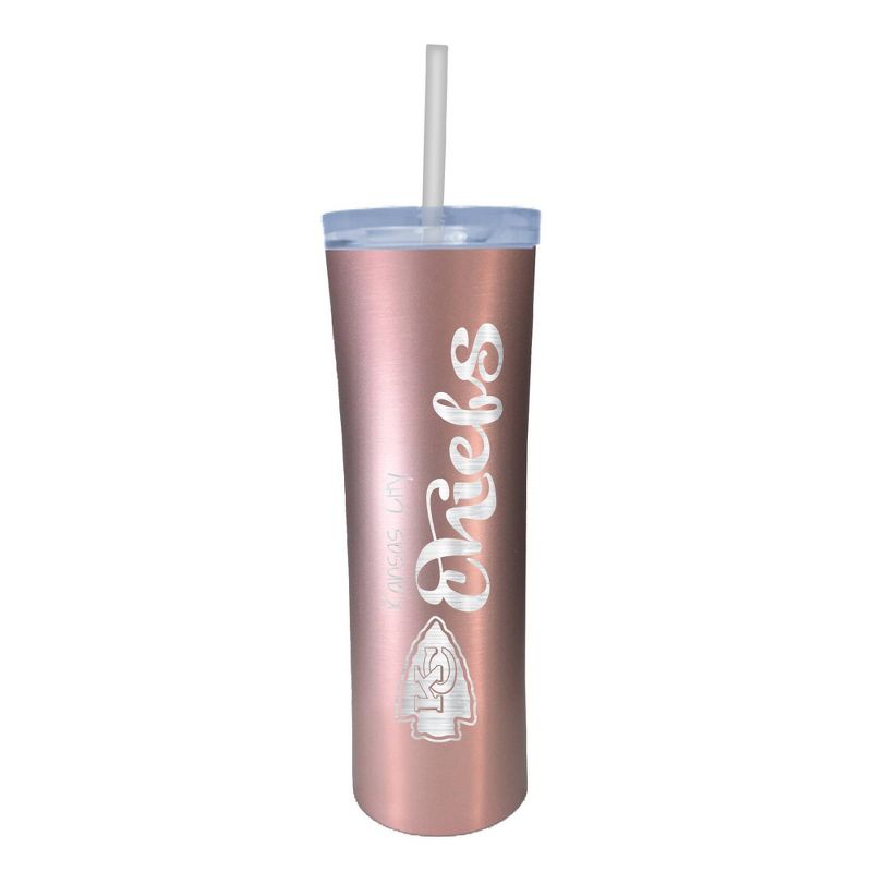 NFL Kansas City Chiefs 18oz Skinny Tumbler with Straw - Rose Gold