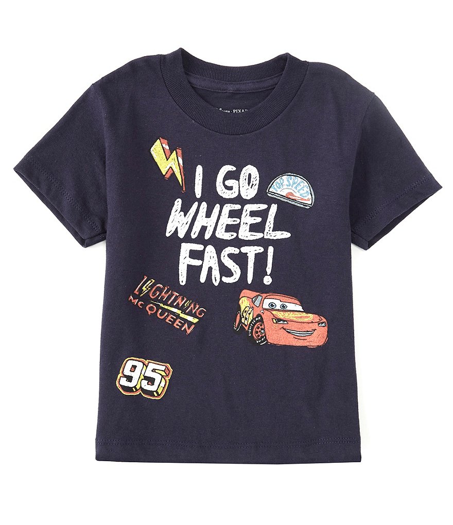 Pixar Little Boys 2T-7 Short-Sleeve I Go Wheel Fast Carts Graphic Tee
