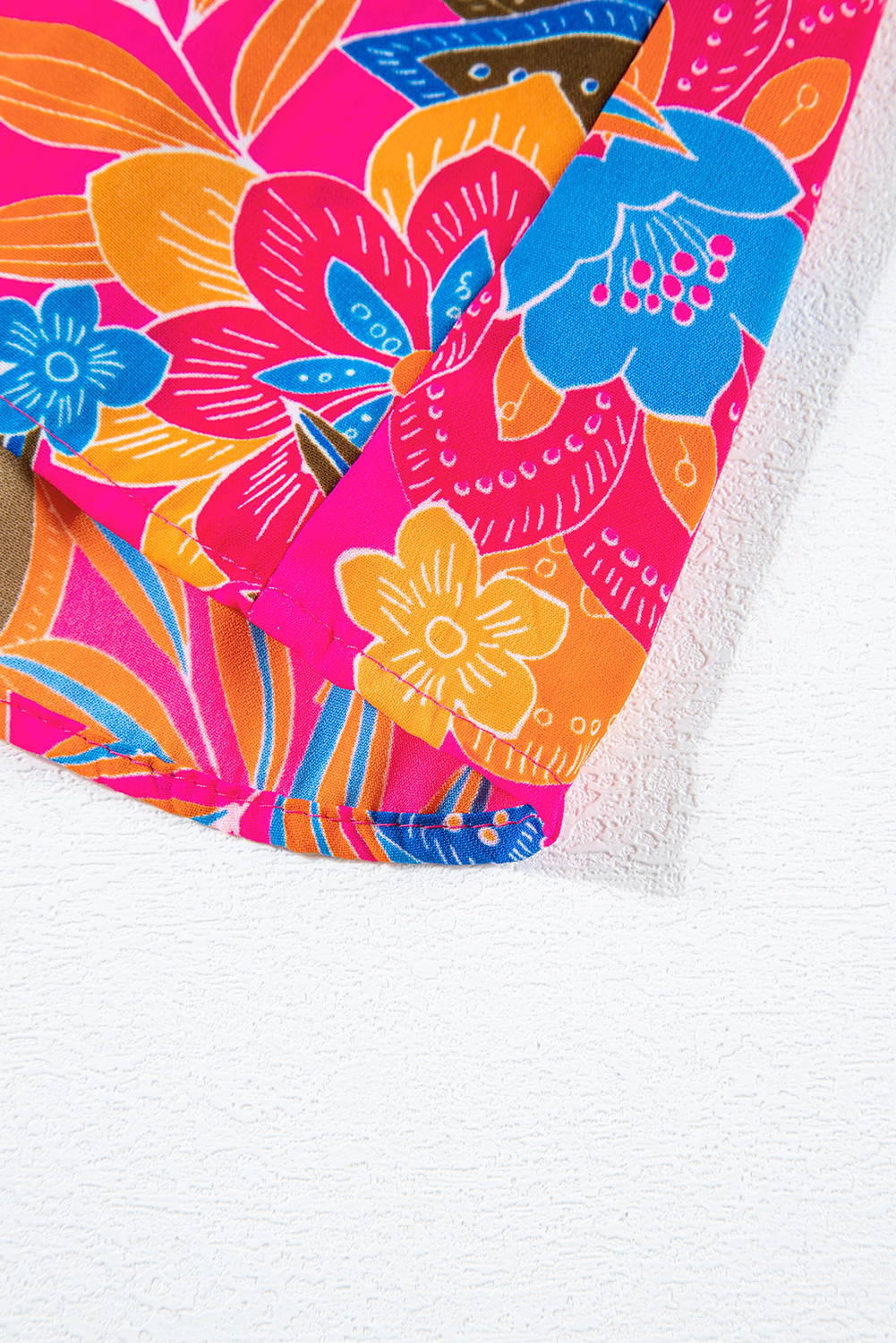 White Spotted Print Tie Neck Color Block Halter Sleeveless Shirt