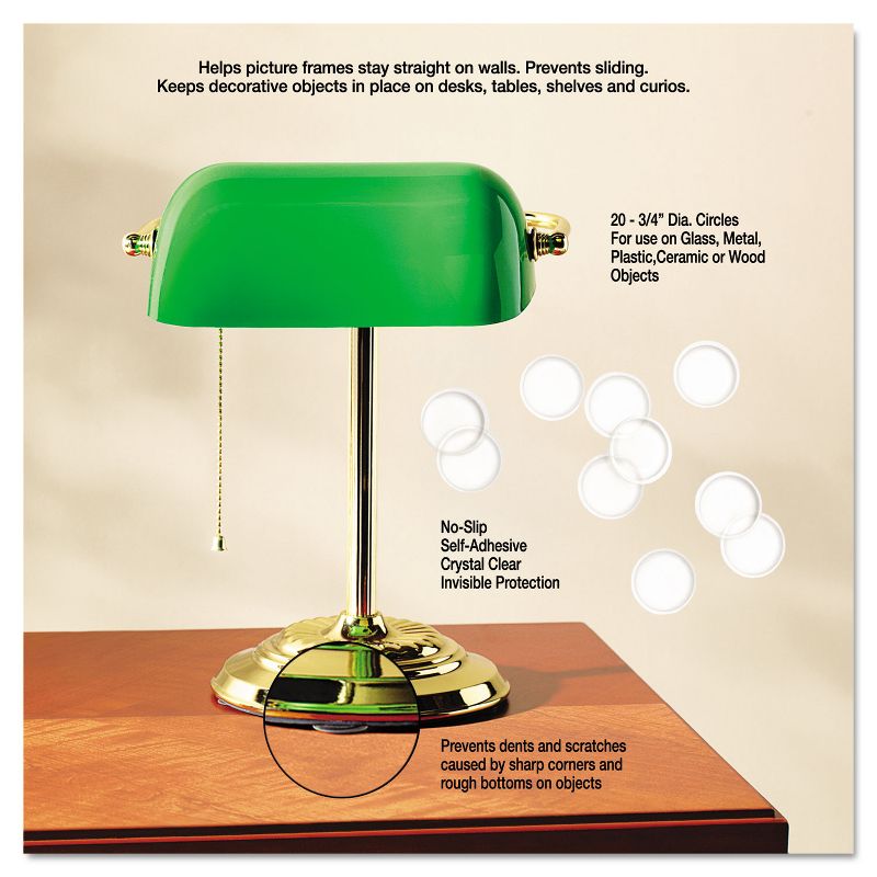 Master Caster Scratch Guard Surface Protectors 3/4" dia Circular Clear 20/Pack 88600