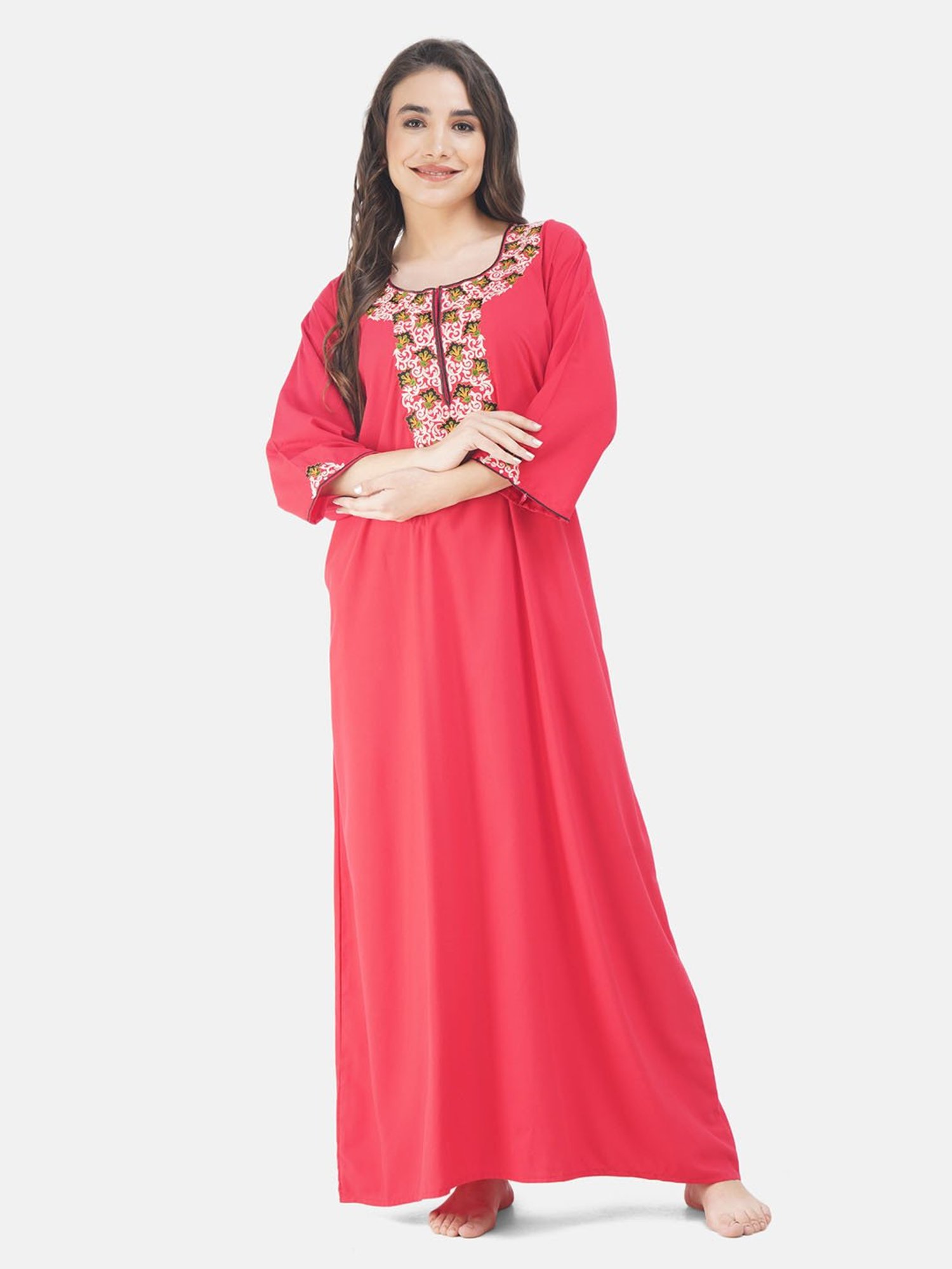 KOI SLEEPWEAR Coral Embroidered Nighty