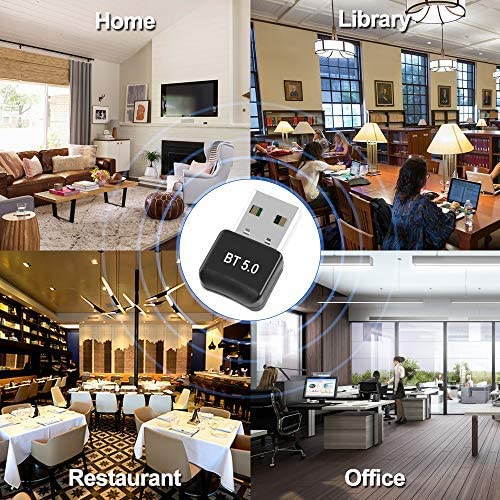USB Bluetooth 5.0 Adapter Dongle - Wireless Bluetooth Transmitter Receiver for Windows 10/8.1/8 / 7 / XP Laptop PC for Bluetooth Speaker, Headset, Keyboard, Mouse, Game Controller