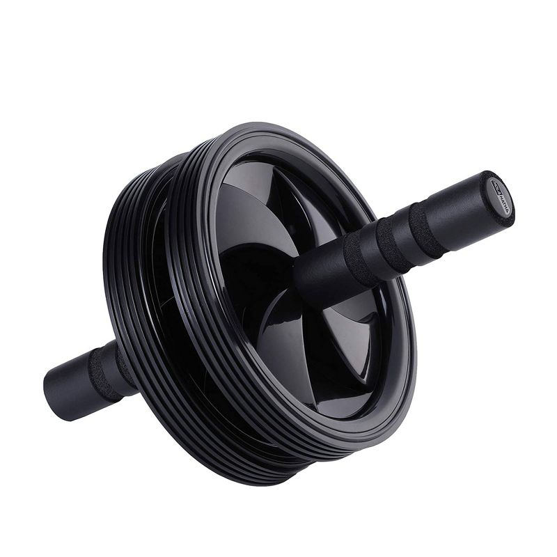 HolaHatha Exercise Fitness Abdominal Core Building Workout Double Non Slip Ab Roller Wheel Equipment w/ Foam Grips for Home Gym, Ab Strength & Toning