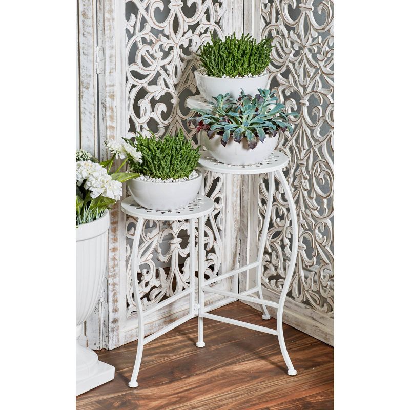 24" x 20" Modern 3-Tier Folding Plant Stand White - Olivia & May