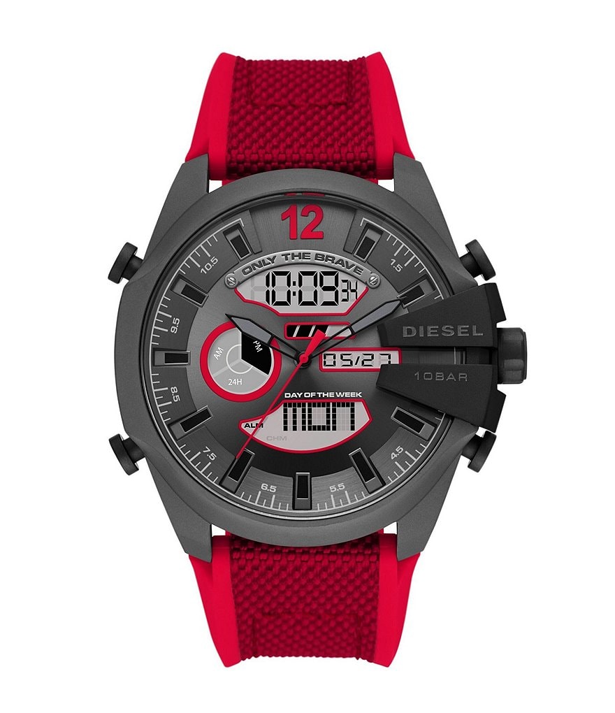 Diesel Mega Chief Analog-Digital Red Nylon and Silicone Watch