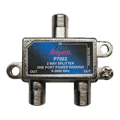 2-Way Splitter 1 Port Power Passing 5 MHz to 2600 MHz 2 GHz Satellite CATV Off-Air Signals UHF/VHF Video Splitter