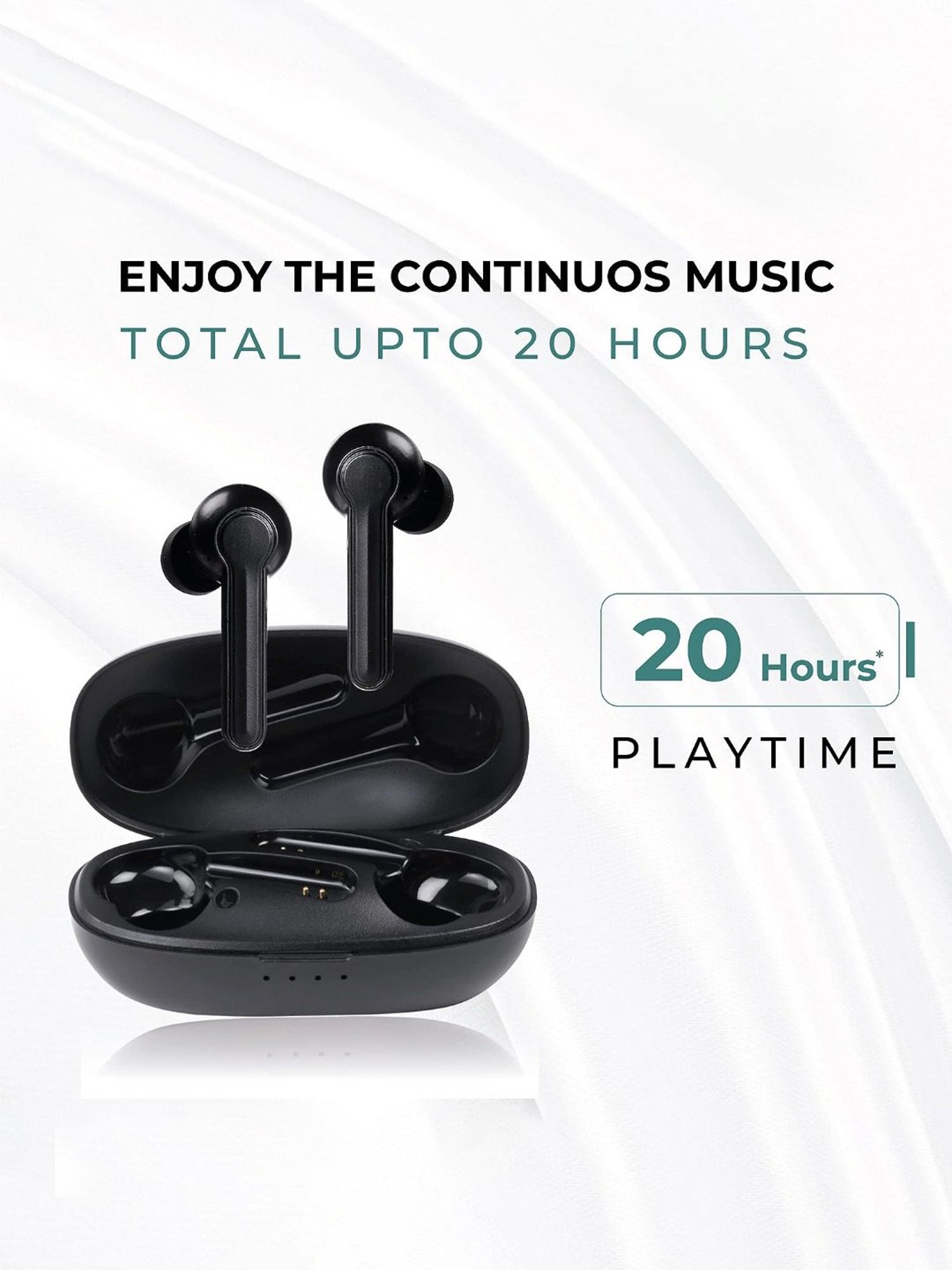 Hammer SOLO 3.0 True Wireless Bluetooth earphone earbuds with Mic Total Playtime 17H Black