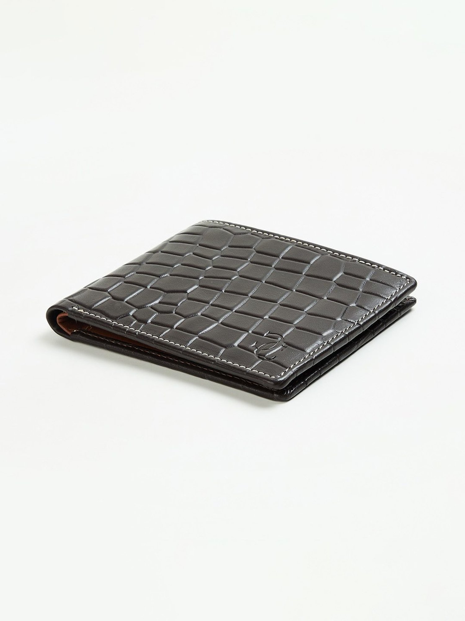 Code by Lifestyle Black Leather Textured Bi-Fold Wallet for Men