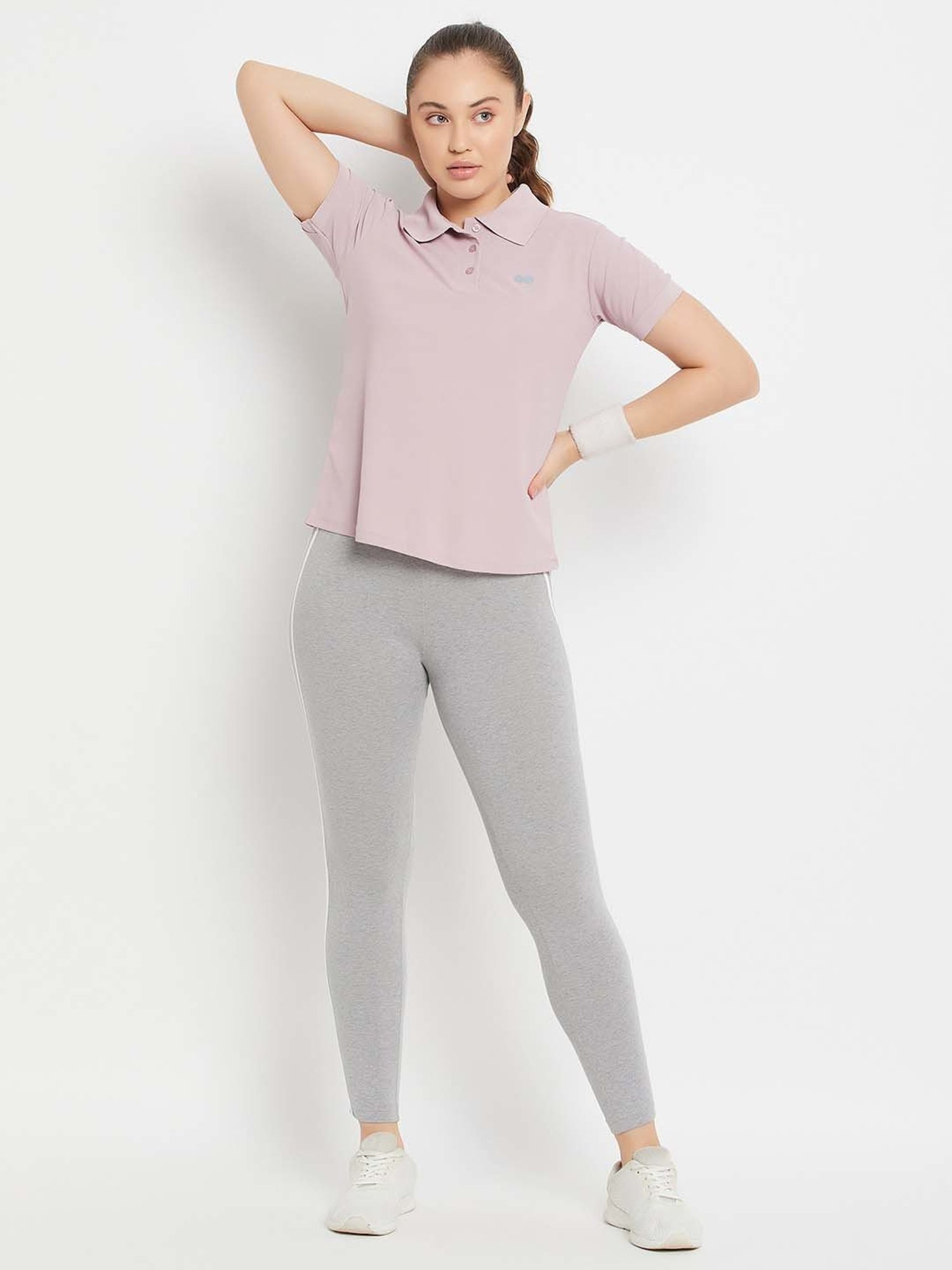 Clovia Purple Regular Fit Sports T-Shirt