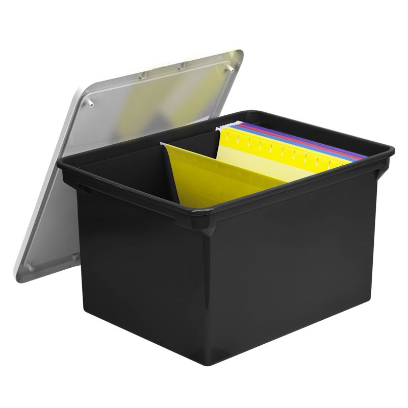 Storex 4pk File Totes with Lid, Letter/Legal - Black