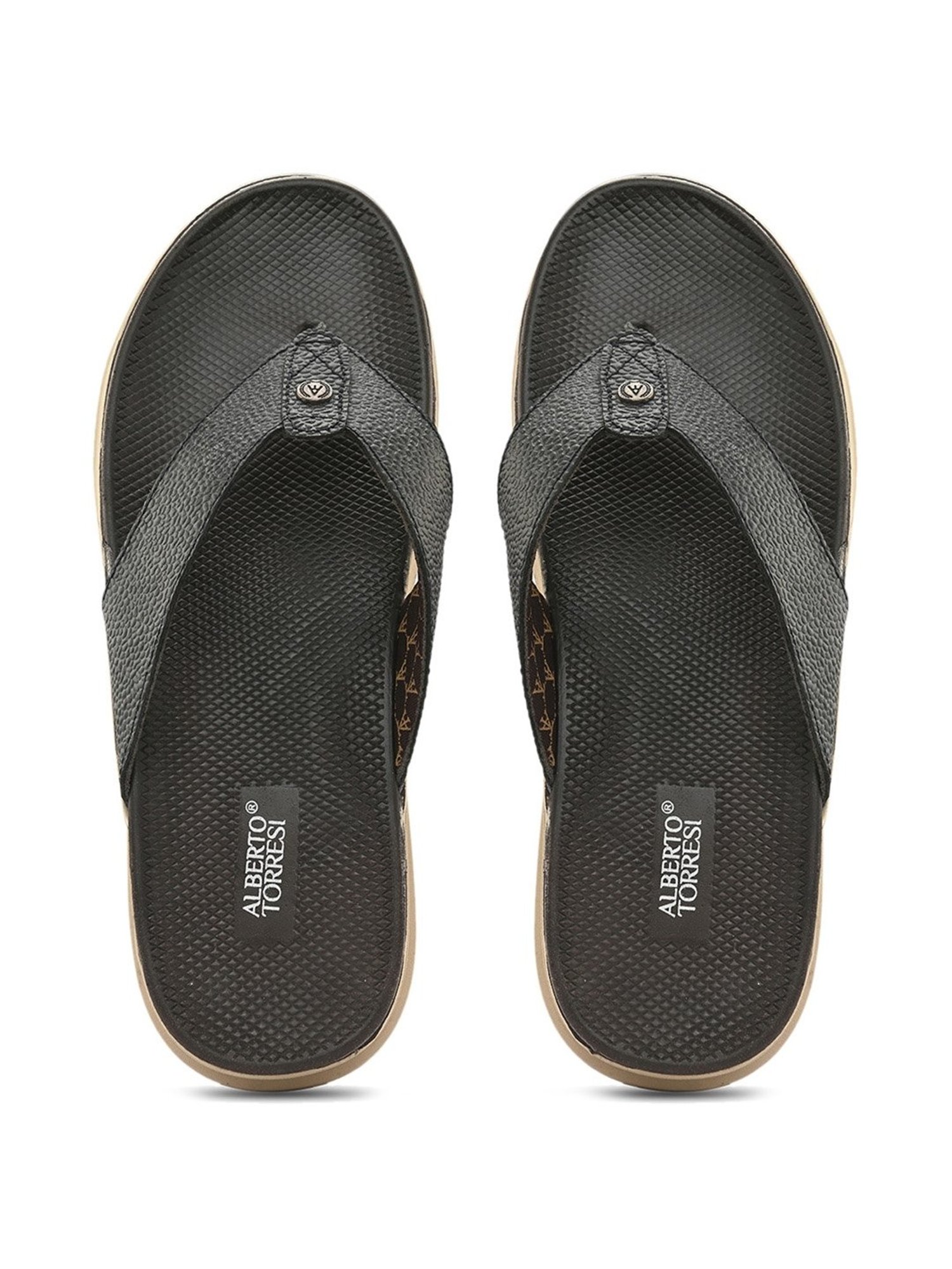 Alberto Torresi Men's Black Thong Sandals