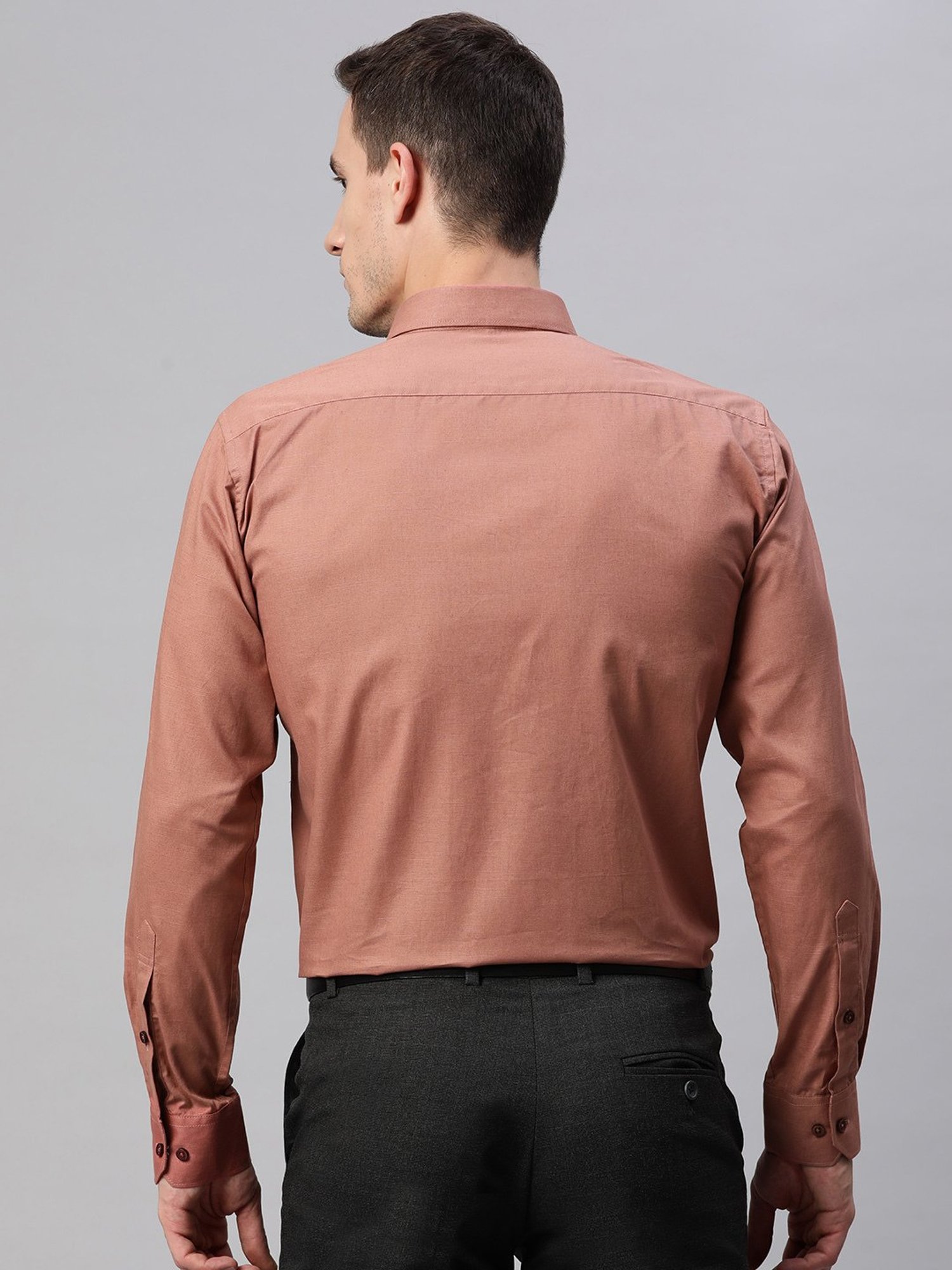 ManQ Peach Regular Fit Shirt