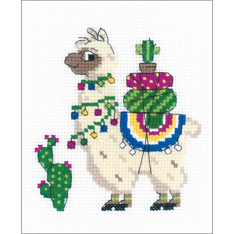 RIOLIS Counted Cross Stitch Kit 6"X7"-Llama (10 Count)