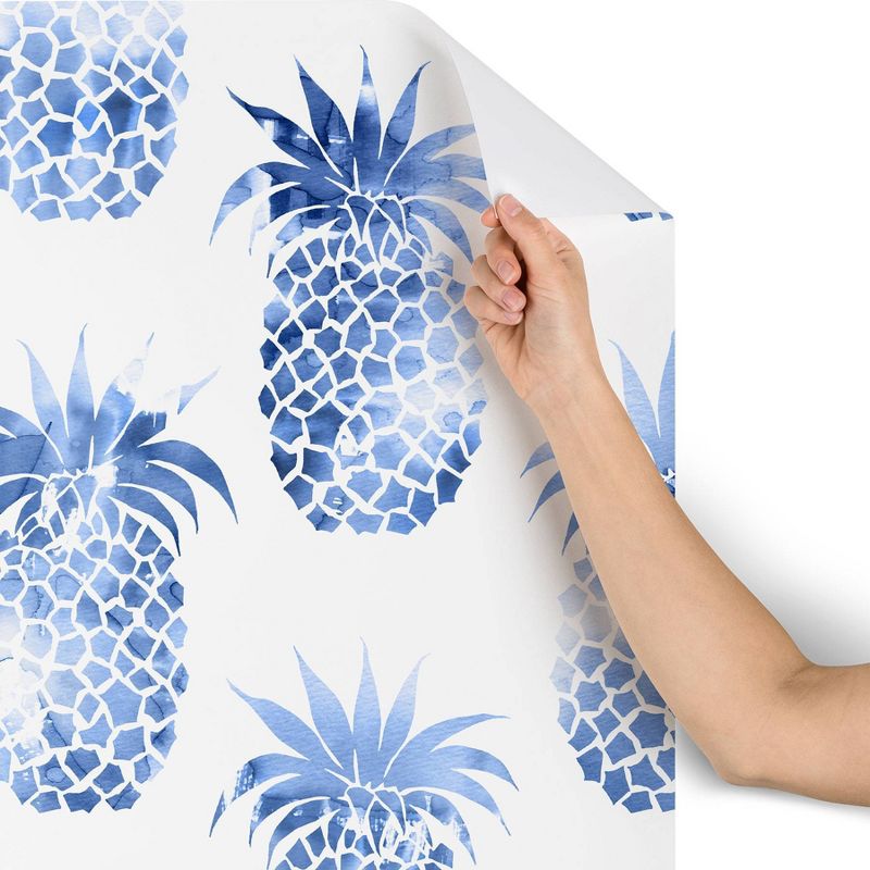 2"x4" Schatzi Brown Pineapples Blue Wallpaper Blue - Deny Designs