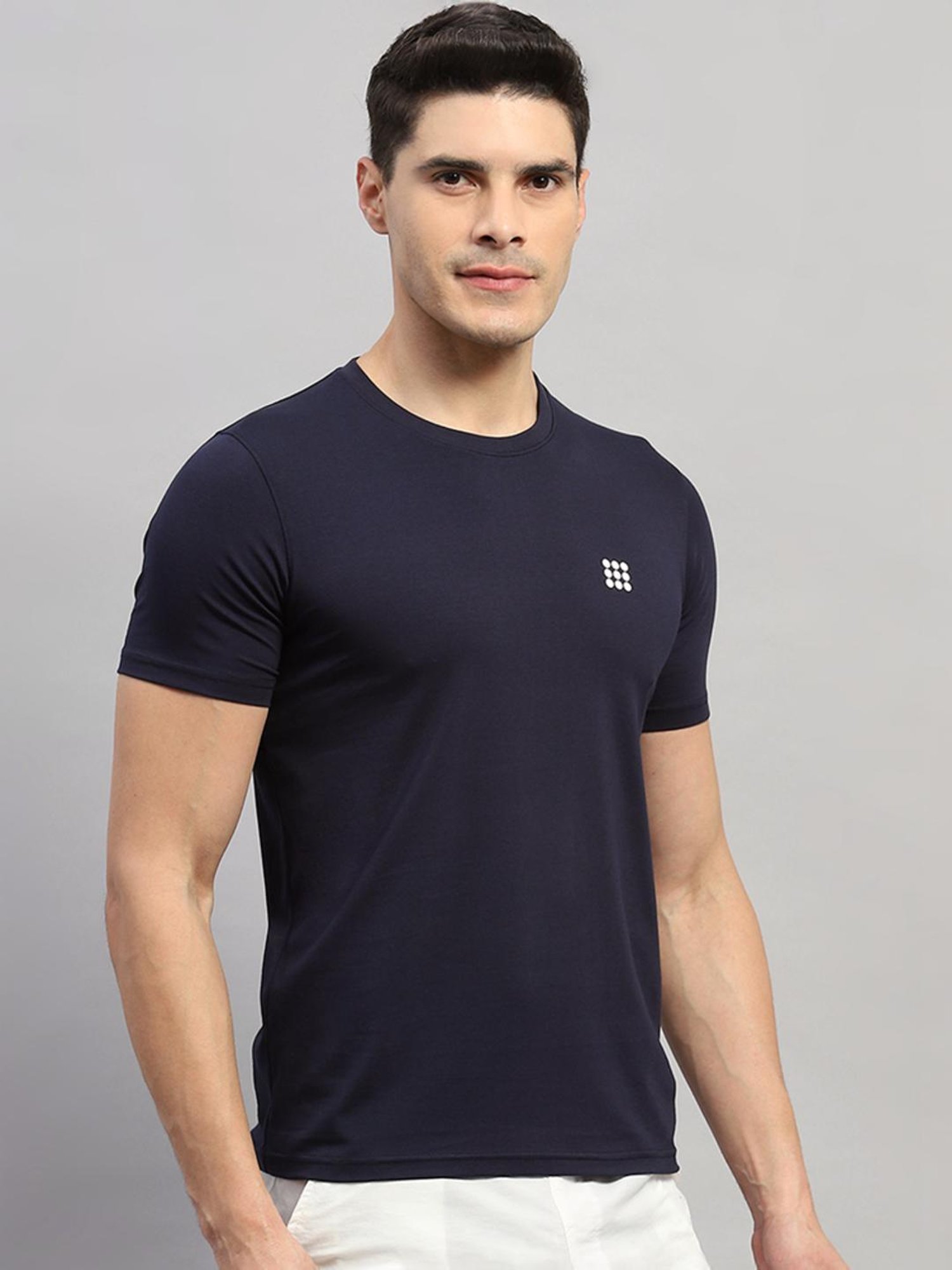 Rock.it Navy Cotton Regular Fit T-Shirt