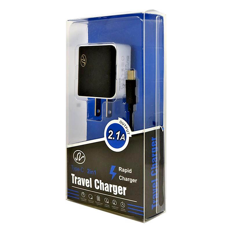 Fast Charger Combo USB Wall Charge+USB-C Data Cable For Samsung Galaxy C9 Pro Black