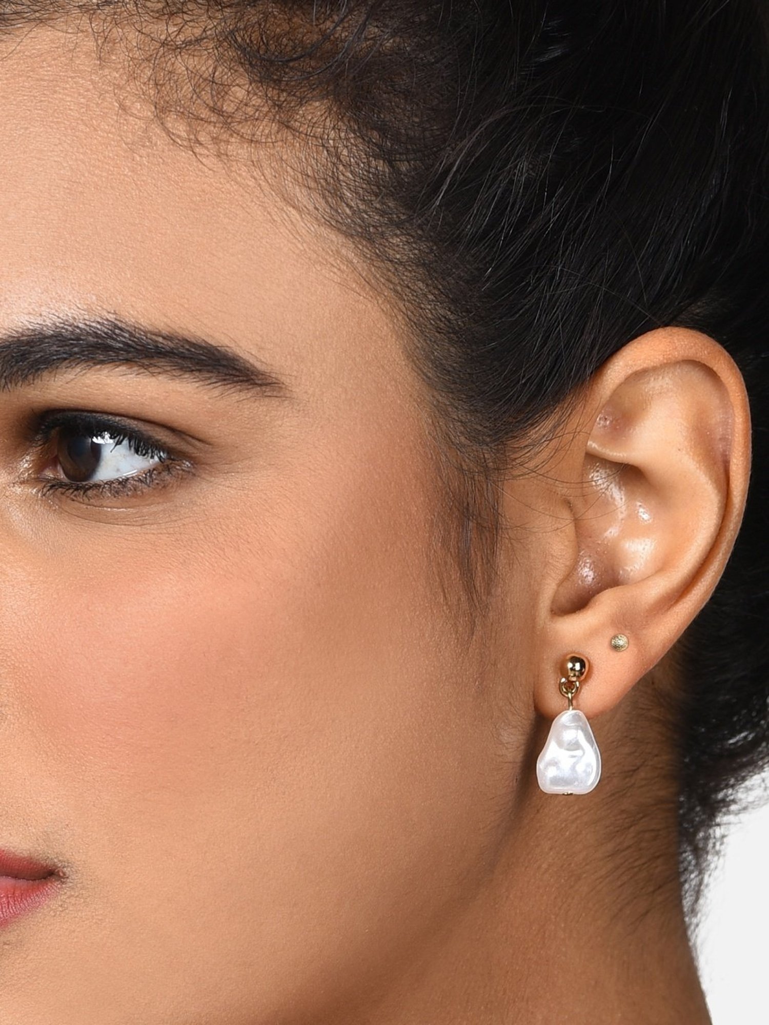 OOMPH Jewellery Yellow Enamel Floral Jhumki