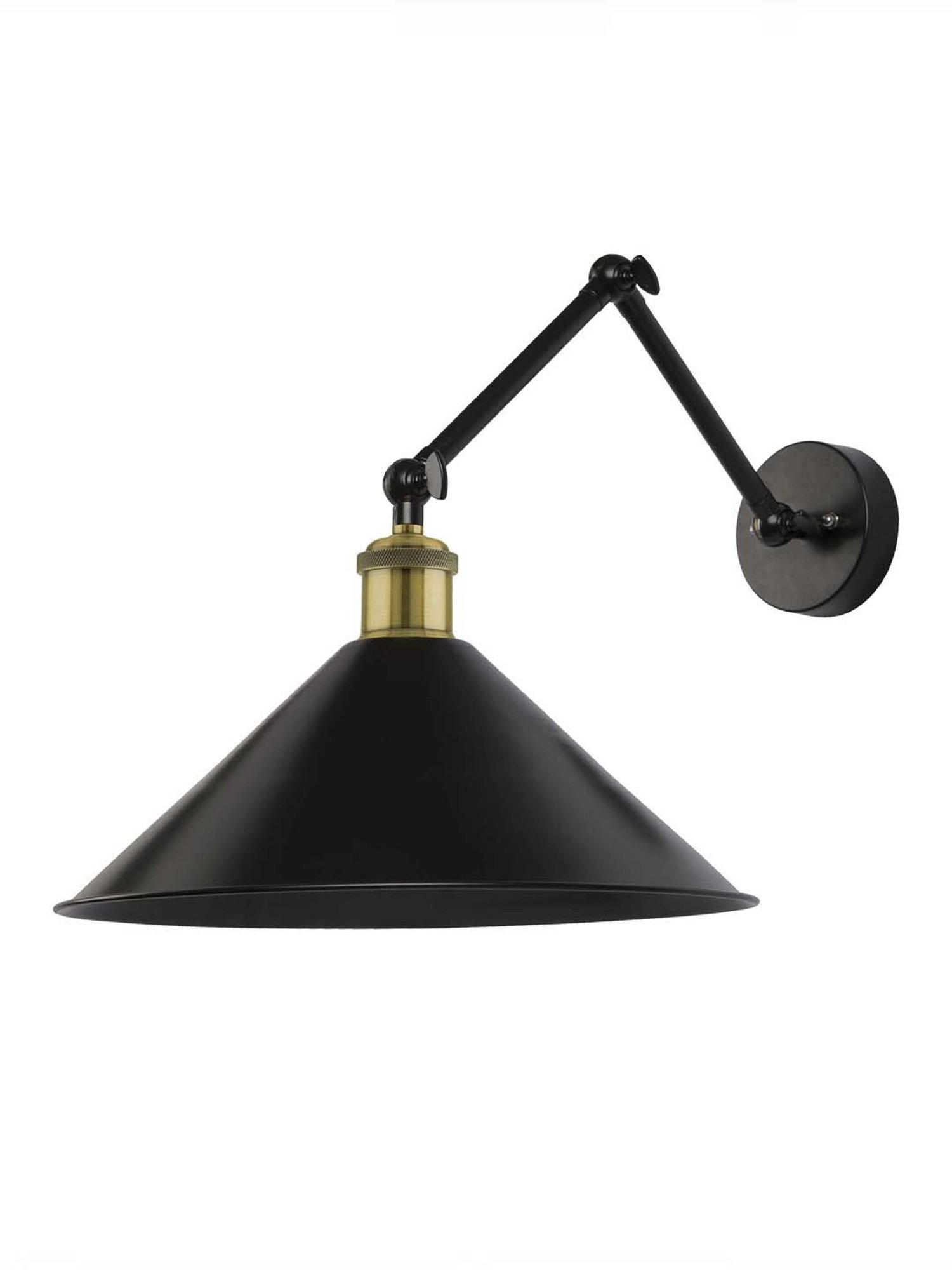 Homesake Black Edison 360 Barn Cone Shade Wall Lamp - Set of 1