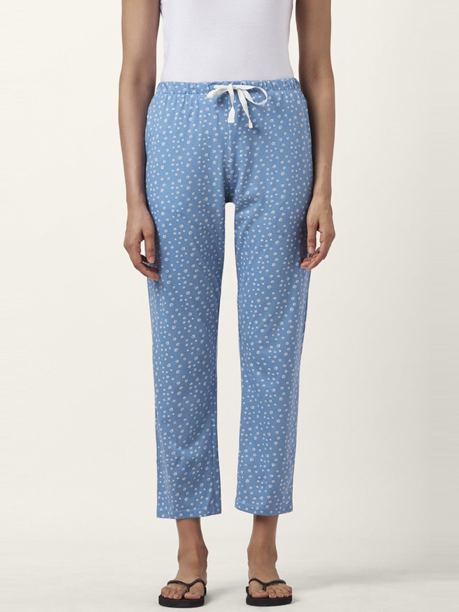 Dreamz by Pantaloons Grey & Blue Cotton Printed Pyjamas - Pack Of 2