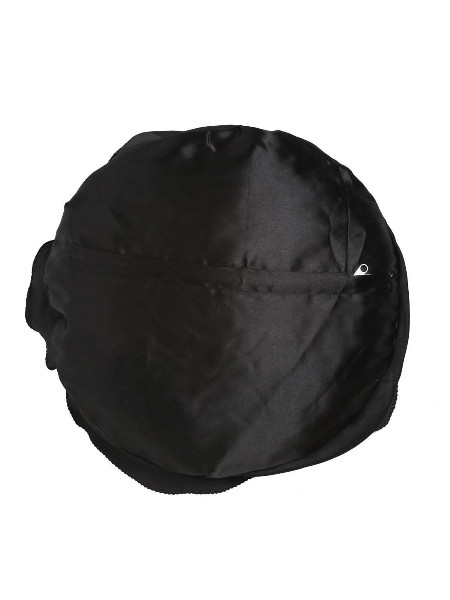 HOSTA HOMES Black Sateen Rose Flower Cushion Cover with Filler - Set of 2