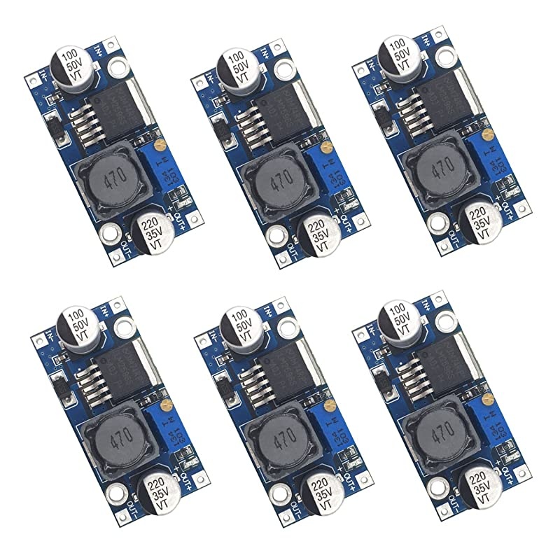 6 Pack LM2596 DC to DC High Efficiency Voltage Regulator 3.0-40V to 1.5-35V Buck Converter DIY Power Supply Step Down Module