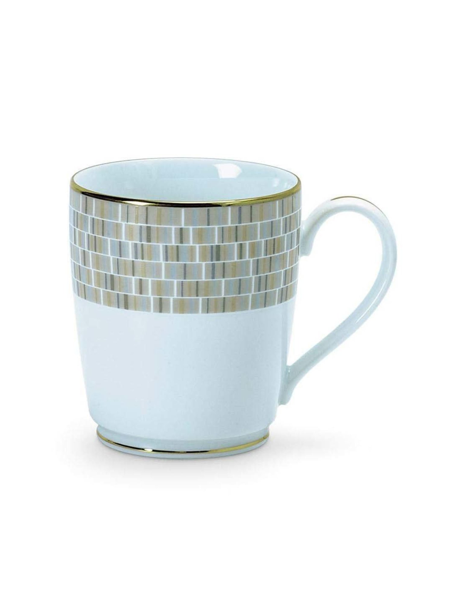 Noritake Ville De Lumiere White & Beige Poreclain Coffee Mug (0.295 L) - Set of 6