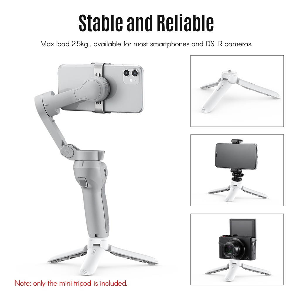 Ulanzi MT-10 Mini Tripod Handheld Monopod Max Loading 2.5KG with 1/4 Inch Screw Mount for Cell Phone ILDC DSLR Action Camera Compatible with DJI OSMO Mobile 3/4 Stabilizer