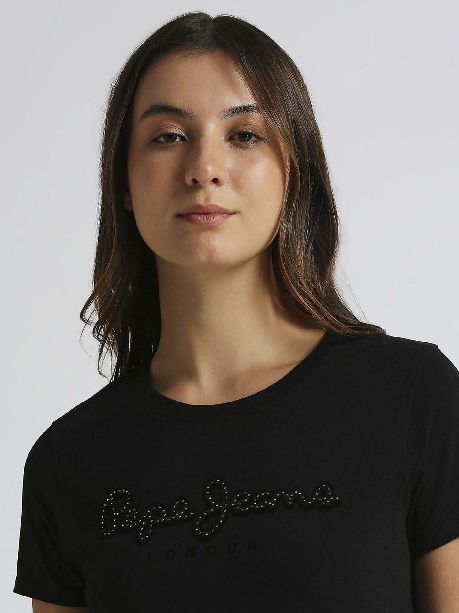 Pepe Jeans Black Cotton Printed T-Shirt
