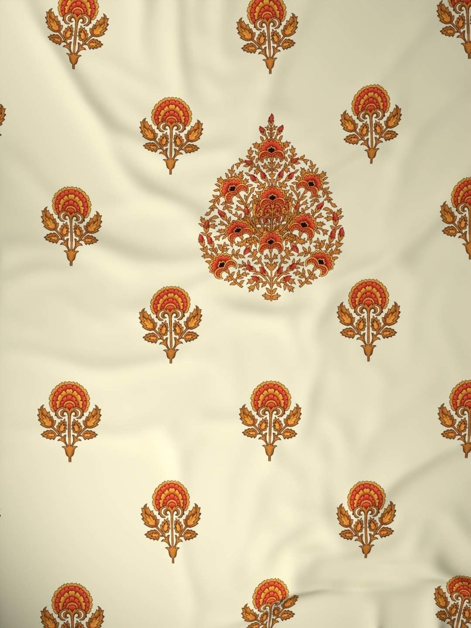 Raymond Home Shubham Beige 120 TC Cotton King Bedsheet with 2 Pillow Covers