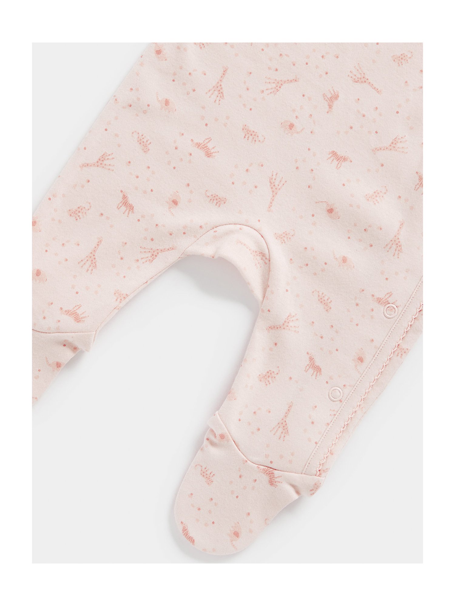 Mothercare Kids Peach Printed Full Sleeves Sleepsuit with Cap